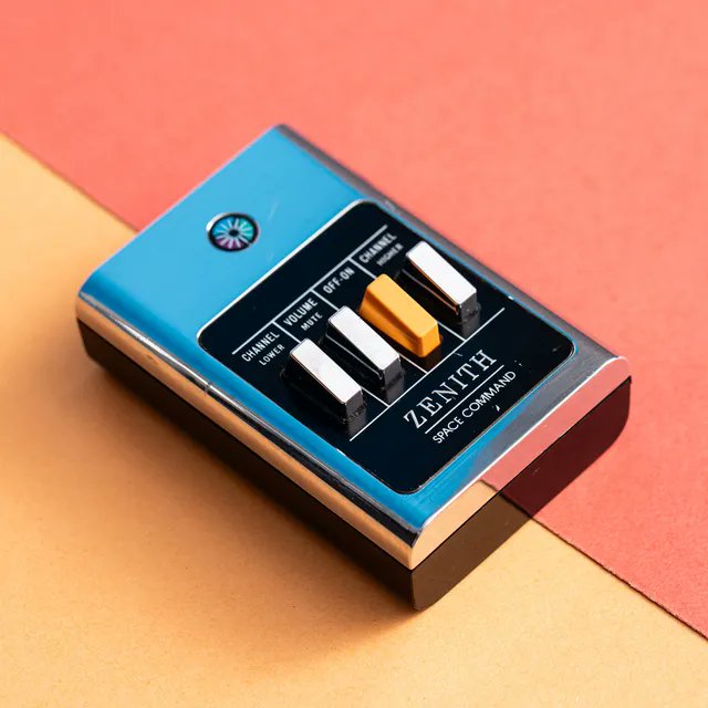 Rainmaker1973's tweet image. Did you know? 

Early TV remotes worked with a spring-loaded hammer striking a solid aluminum rod in the device, which then rings out at an ultrasonic frequency, requiring no batteries.

[📷 1970s-era model of the Zenith Space Command. Photo by Amelia Holowaty]