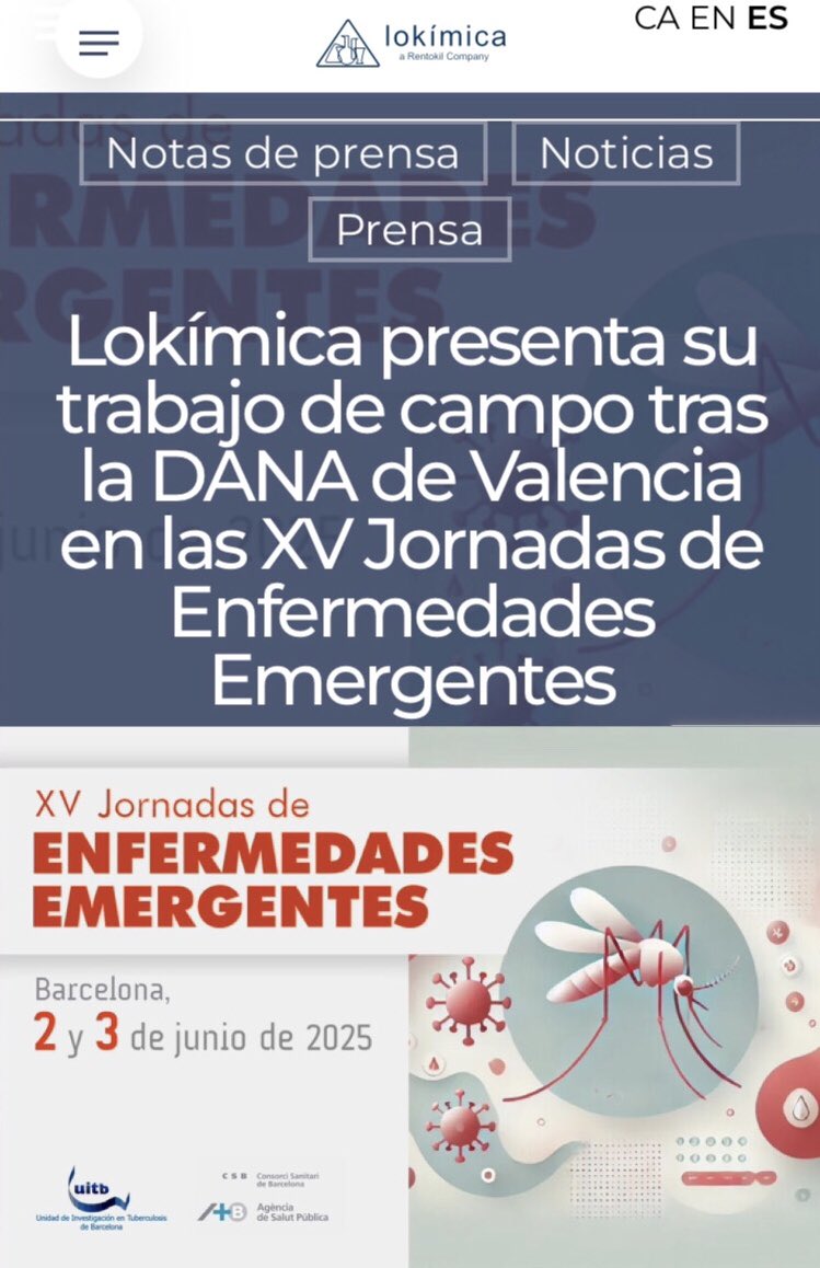 📢 Mañana hacia #Barcelona para exponer cómo reducir riesgos vectoriales tras el acontecimiento de desastres naturales, con el ejemplo de los aprendizajes en la #Dana de #Valencia 2024 💦🦟🐀
#ControlVectorial #SanidadAmbiental #OneHealth
👉🏻 lokimica.com/noticias-ca/lo…