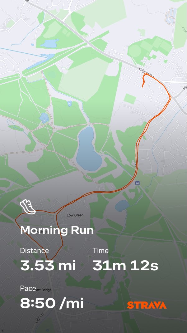 mackymc28's tweet photo. Something for your mind your body and your soul 🏃🏃 
#Running #wigan #strava 

Check out my run on Strava.
https://t.co/OuHlk6U5Nm https://t.co/tNJvlBbfBB