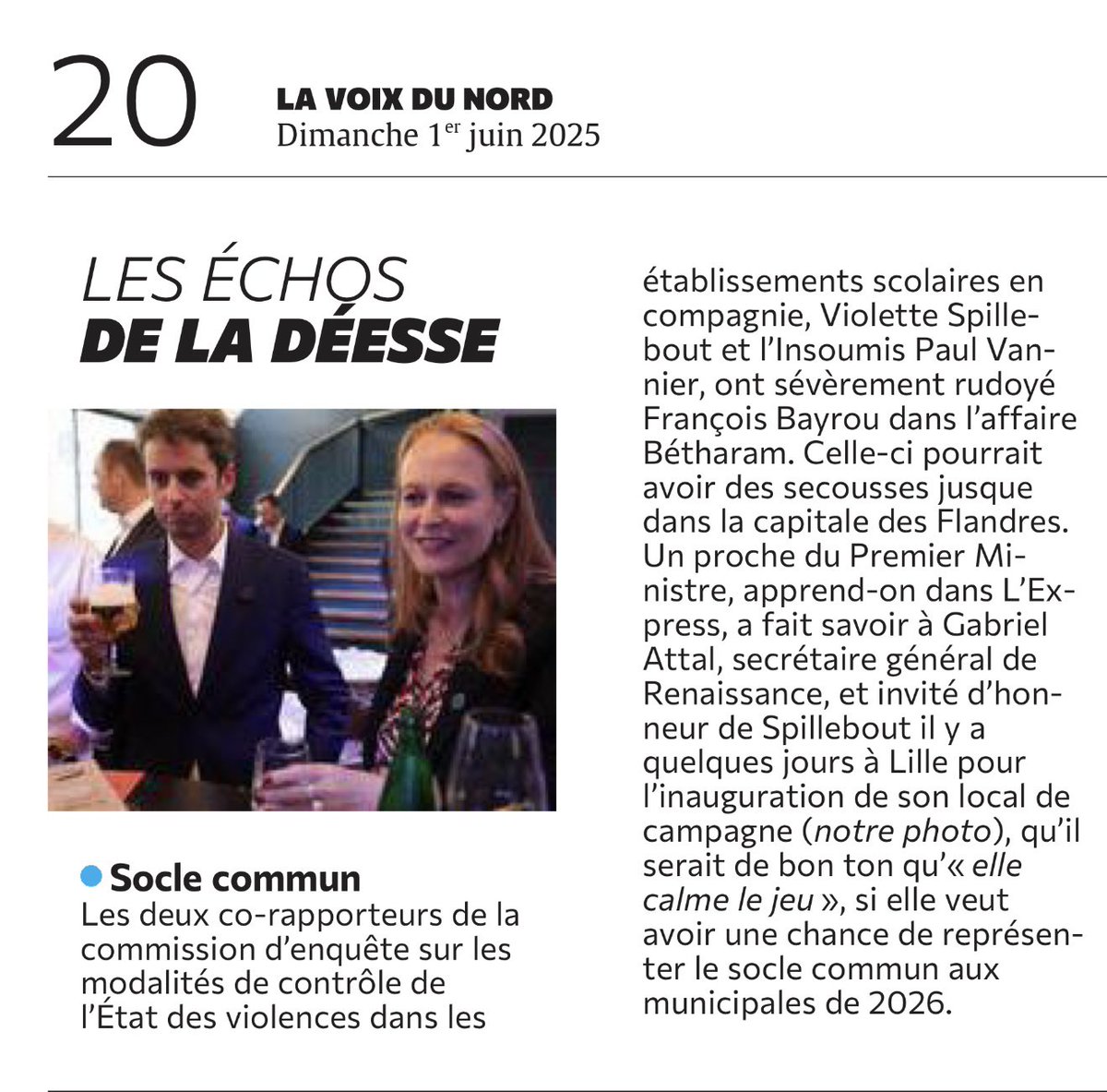 Violette Spillebout (@vspillebout) on Twitter photo #LILLE #BETHARRAM : Les Ăchos de la DĂ©esse, comme souvent sâappuient sur les indiscrĂ©tions dâautres mĂ©dias pour feuilletonner au local.
Cette fois, ils ont raison en citant <a href="/LEXPRESS/">L'Express</a>, et en Ă©voquant les pressions exercĂ©es sur la commission dâenquĂȘte, et en particulier sur moi â #LILLE #BETHARRAM : Les Ăchos de la DĂ©esse, comme souvent sâappuient sur les indiscrĂ©tions dâautres mĂ©dias pour feuilletonner au local.
Cette fois, ils ont raison en citant <a href="/LEXPRESS/">L'Express</a>, et en Ă©voquant les pressions exercĂ©es sur la commission dâenquĂȘte, et en particulier sur moi â
