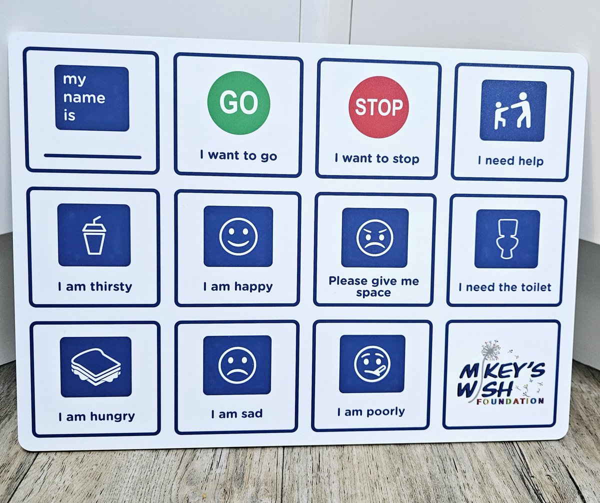 New design 👀 🌟 
Eventually, we will get communication boards and aids everywhere, just so people with communication difficulties can communicate 🤷‍♀️🙌💙
Only 3 boards left and new products coming 👀
#communication #accessible #SLT