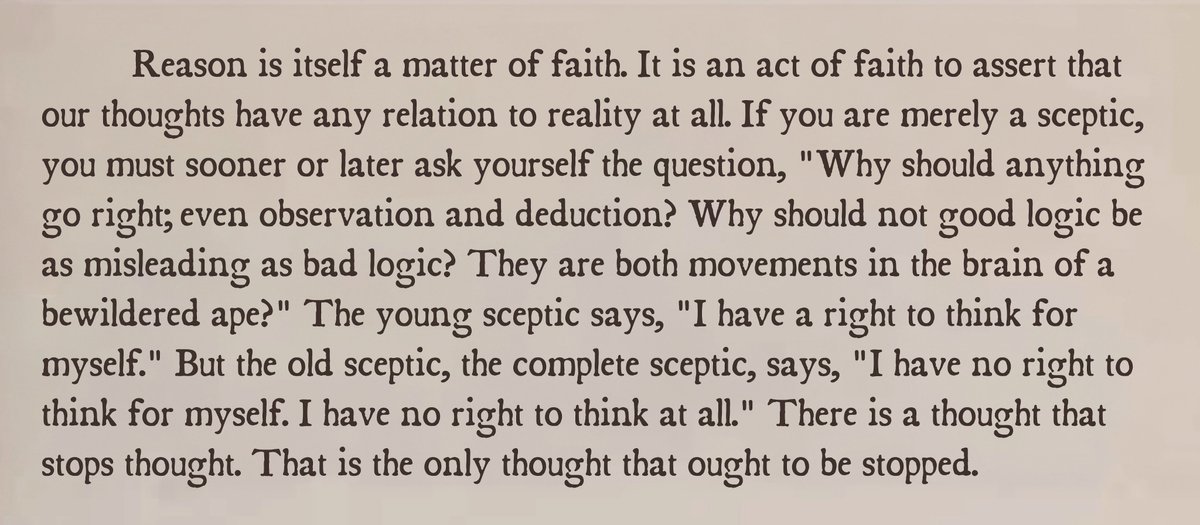 tillwehvfaces's tweet image. G.K. Chesterton, reason is an act of faith
