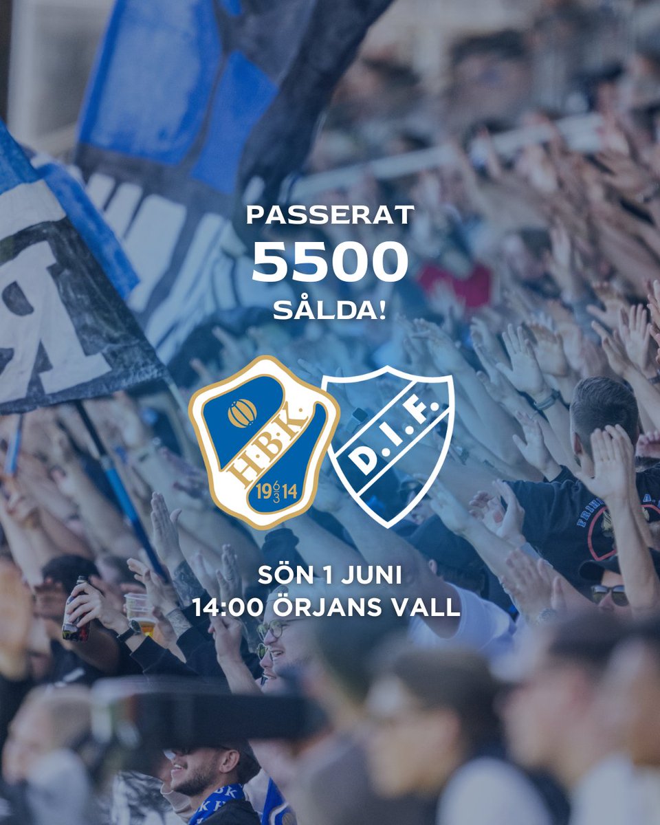Passerat 5500 sålda 🔥 
Vi ses 14:00! 

🎟️ hbk.ebiljett.nu