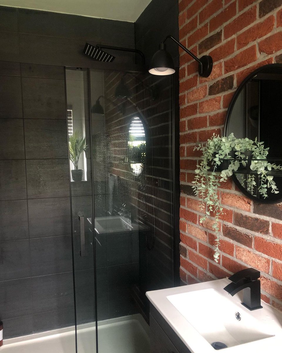 Nice little bathroom install that @thehalfdonehome made happen with #brickslips. We love this guys, its really cool! 😎
.
.
.
#industrialdesign #bathroom #bathroomdesign #interiordesign #industriallighting #bathsofinsta #bathroom #bathroomdesign #brickslips