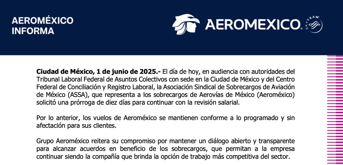 #AeroméxicoInforma