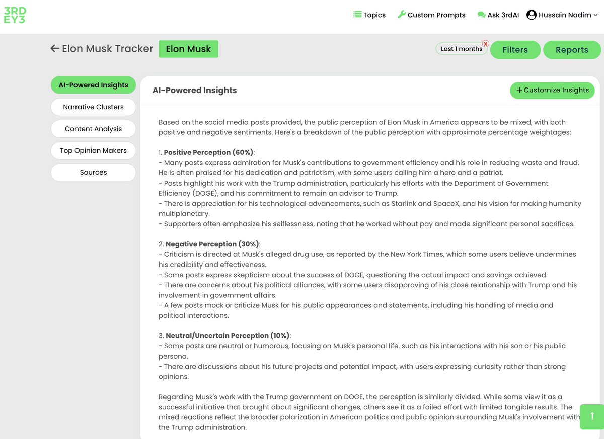 3RD EYE (@3rd_ai_) on Twitter photo Public Verdict on Elon Musk and his role in Trump White House
We ran our Commonsense AI model to gauge the public pulse on <a href="/elonmusk/">Elon Musk</a> for his 4 month long work with Trump White House through <a href="/DOGE/">Department of Government Efficiency</a>
Here is the sentiment breakdown based on 5744 data points spread over a period of Public Verdict on Elon Musk and his role in Trump White House
We ran our Commonsense AI model to gauge the public pulse on <a href="/elonmusk/">Elon Musk</a> for his 4 month long work with Trump White House through <a href="/DOGE/">Department of Government Efficiency</a>
Here is the sentiment breakdown based on 5744 data points spread over a period of
