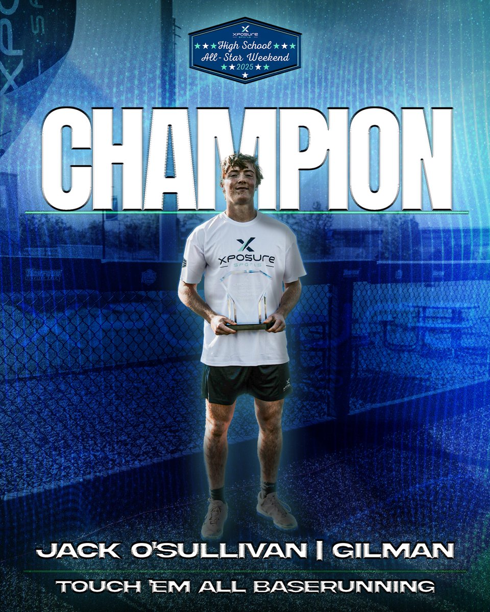 ⚾️⭐️ 𝐀𝐋𝐋-𝐒𝐓𝐀𝐑 𝐖𝐄𝐄𝐊𝐄𝐍𝐃 ⭐️⚾️

Congratulations to <a href="/GilmanBaseball/">Gilman Baseball</a>'s Jack O'Sullivan! 👏 This year's #ASW25 𝑻𝑶𝑼𝑪𝑯 𝑬𝑴 𝑨𝑳𝑳 𝑪𝑯𝑨𝑴𝑷𝑰𝑶𝑵 with a time of 14.42 seconds around the bases! 🤩

👀 𝙁𝙪𝙡𝙡 𝙎𝙠𝙞𝙡𝙡𝙨 𝘾𝙤𝙢𝙥𝙚𝙩𝙞𝙩𝙞𝙤𝙣𝙨 𝙖𝙣𝙙 𝙃𝙍