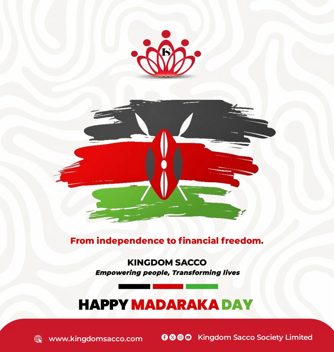 #MadarakaDay2025 
From independence to financial freedom.

📞 0205006060

#KingdomSacco #KSaccoApp #EmpoweringPeopleTransformingLives
#Ksacco #Finance