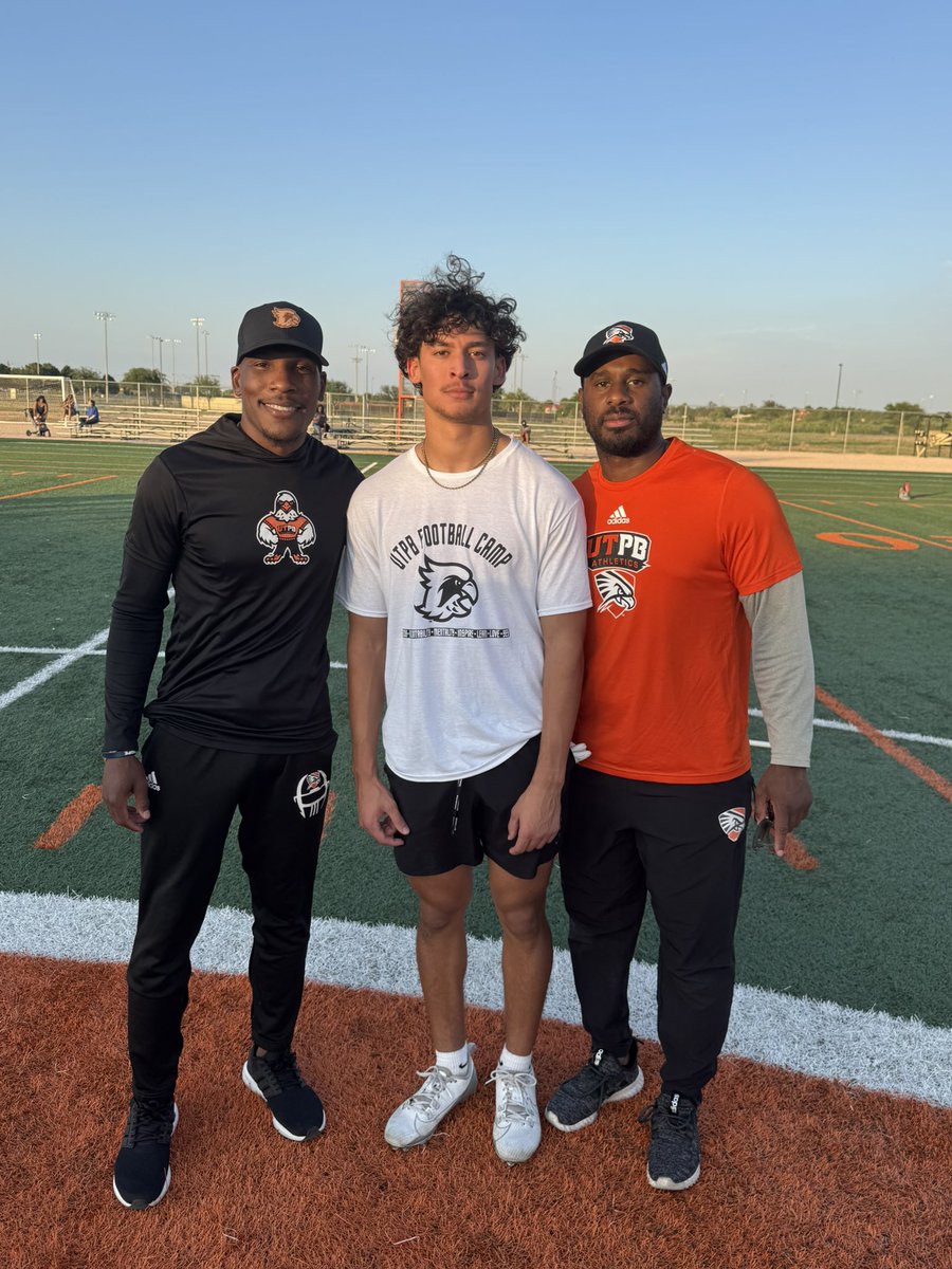 Trey Jefferson (@theofficial_wj3) on Twitter photo Thank you <a href="/UTPBFootball/">UTPB Football</a> for a great camp experience and thank you to <a href="/CoachGaulden/">Devin Gaulden</a> & <a href="/CoachGollman/">Marquez Gollman</a> for all the coaching up.
<a href="/Hartman3Clint/">Clint Hartman</a> <a href="/Yunglacc10/">Ammad Quigley</a> <a href="/Coach_Lopez12/">Coach Lopez</a> <a href="/CoachBuitron/">Coach David Buitron III</a> <a href="/CoachK__Mac/">Kris McCullough</a> <a href="/CoachShaw_Jake/">Jake Shaw</a> Thank you <a href="/UTPBFootball/">UTPB Football</a> for a great camp experience and thank you to <a href="/CoachGaulden/">Devin Gaulden</a> & <a href="/CoachGollman/">Marquez Gollman</a> for all the coaching up.
<a href="/Hartman3Clint/">Clint Hartman</a> <a href="/Yunglacc10/">Ammad Quigley</a> <a href="/Coach_Lopez12/">Coach Lopez</a> <a href="/CoachBuitron/">Coach David Buitron III</a> <a href="/CoachK__Mac/">Kris McCullough</a> <a href="/CoachShaw_Jake/">Jake Shaw</a>