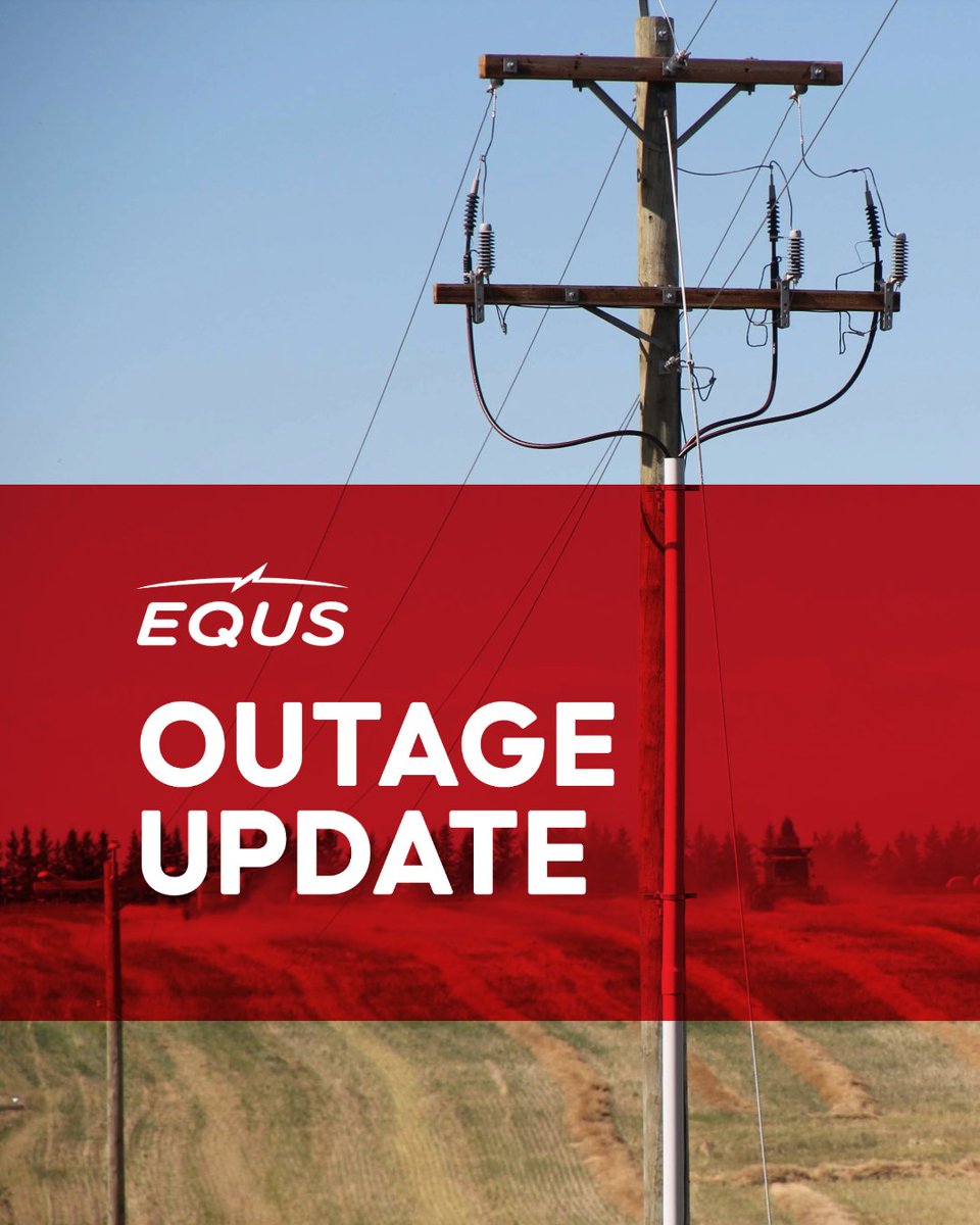 poweredbyequs's tweet photo. We are aware of and monitoring a large outage affecting members near #Rimbey, #SylvanLake, #Bentley, #GullLake & #Sundre due to strong winds. Our team is monitoring the situation and awaiting details from Fortis. #PowerOutage #CentralAB https://t.co/mC7FRmVEft