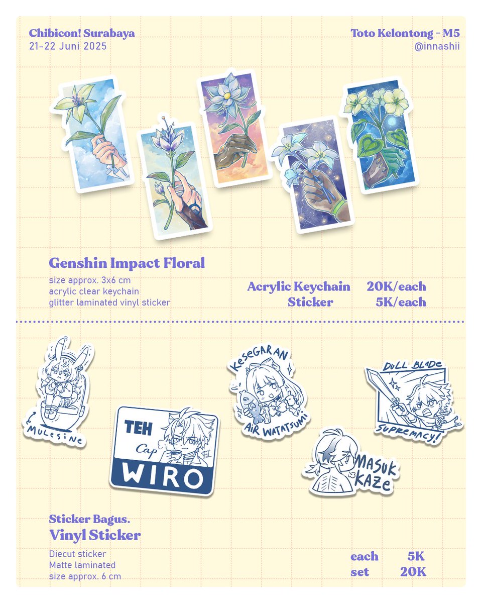 innashii1's tweet photo. Hallow☘️This is my catalogue for #chibicon7
Available for pickup PO (both days) &amp; post order!

📅 PO period : 1-13 June'25
⭐️HSR, Genshin
📍Booth : Toto Kelontong - M05
🔗 PO link : https://t.co/5MBRkWOeY6 (in my bio)

🔁&amp;❤️are appreciated!
Thankyou~
#chibicon #chibiconcatalogue https://t.co/oWGQhyXVIW
