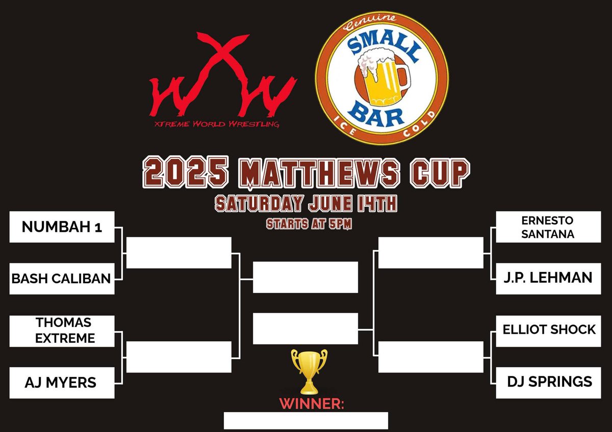 Get ready for the ultimate showdown as we bring you the Roku TV taping of Matthews Cup 2025 at Small Bar Matthews! Who will win the 2025 Matthews Cup? 

Join us on Saturday, June 14th. Show starts at 5:00 PM with Free Admission! 

Small Bar Matthews, 4320 Potter Rd, Stallings, NC