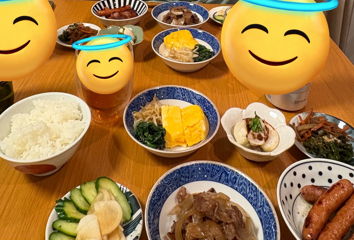 bbtasonnu's tweet photo. 昨日のおうち居酒屋もどき。🍺
料理苦手やけどがんばった方なのでは！
(軽井沢のウインナーと黒毛和牛は特にうまうまでした。) https://t.co/x47FcP4rYu