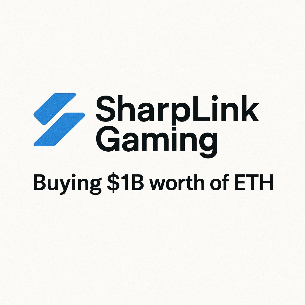 🧵 SharpLink Gaming (SBET) → Buying $1B worth of ETH

On May 30, SharpLink filed an S-3 registration with the SEC, aiming to issue up to $1B in common stock.
→ Purpose: to acquire ETH as a treasury reserve asset.
Just 3 days earlier, the company raised $425M via PIPE, selling