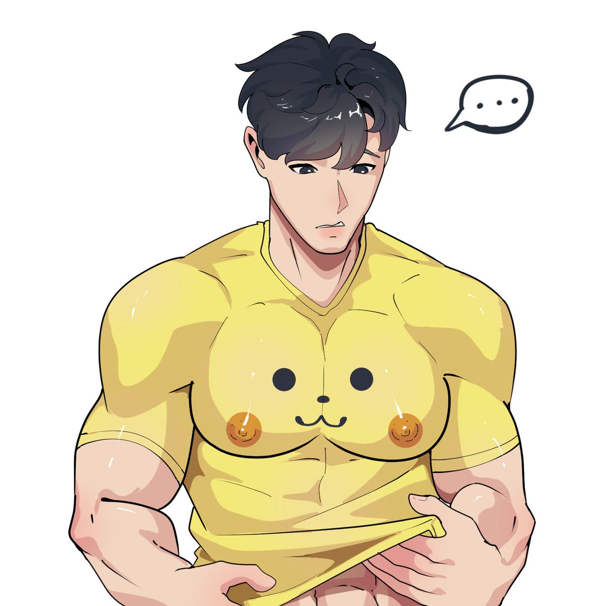 Kevin uses Adlett's cute Pikachu t-shirt