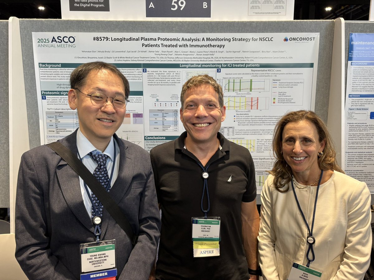 Young Kwang Chae, MD, MPH, MBA (@youngkwangchae) on Twitter photo A serum proteomics signature reflecting lung tissue damage can predict immunotherapy response in non-small cell lung cancer. Grateful for our incredible collaboration team! <a href="/ASCO/">ASCO</a> #ASCO25 <a href="/OncoHost/">OncoHost</a> <a href="/LurieCancer/">Lurie Cancer Center</a> <a href="/NUFeinbergMed/">Northwestern Feinberg School of Medicine</a> <a href="/OncoAlert/">OncoAlert</a> <a href="/NM_Lung/">NM Pulmonary and Thoracic Surgery</a> A serum proteomics signature reflecting lung tissue damage can predict immunotherapy response in non-small cell lung cancer. Grateful for our incredible collaboration team! <a href="/ASCO/">ASCO</a> #ASCO25 <a href="/OncoHost/">OncoHost</a> <a href="/LurieCancer/">Lurie Cancer Center</a> <a href="/NUFeinbergMed/">Northwestern Feinberg School of Medicine</a> <a href="/OncoAlert/">OncoAlert</a> <a href="/NM_Lung/">NM Pulmonary and Thoracic Surgery</a>