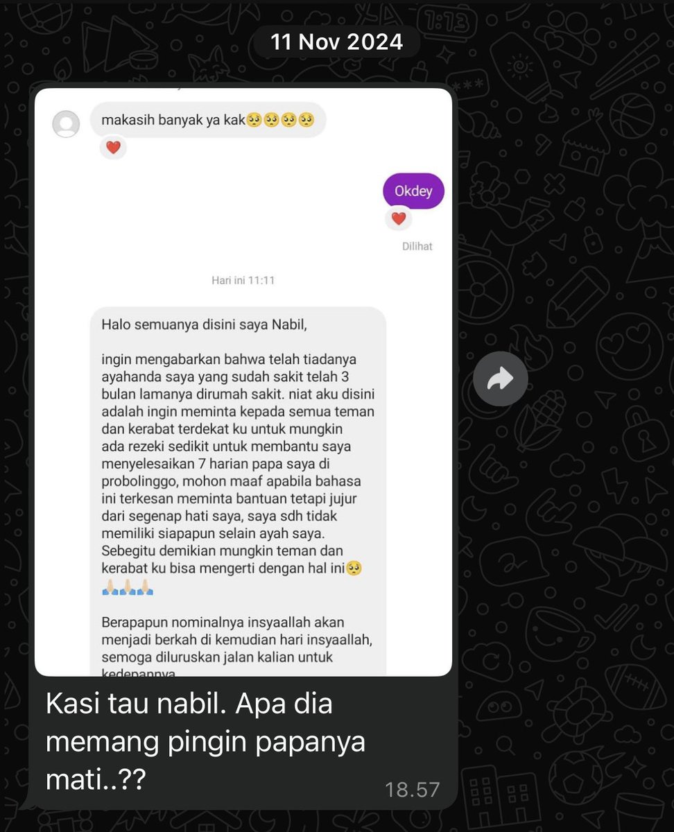 viralinburon's tweet photo. LANJUT KASUS YG KEMARIN

MUHAMMAD NABIL ALFI RIZKY ANAK YANG TEGA MALSUIN KEMATIAN ORANG TUANYA DEMI DAPET UANG SUMBANGAN BUAT BAYAR HUTANG🤬🤬🤬🤬

ps: slide ke-4 ss chat papa kandungnya ke temennya, sesakit itu bacanya astagfirullahalazim… nabil kebangetan lo ye!!! https://t.co/qNCzlt353A