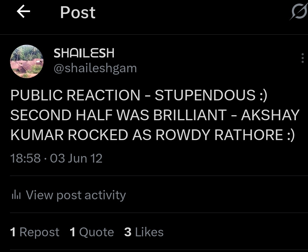 ՏᕼᗩIᒪᗴՏᕼ (@shaileshgam) on Twitter photo #13YEARSOFROWDYRATHORE thank you <a href="/akshaykumar/">Akshay Kumar</a> sir for giving best cinema experience way back 13 years ago #13YEARSOFROWDYRATHORE thank you <a href="/akshaykumar/">Akshay Kumar</a> sir for giving best cinema experience way back 13 years ago