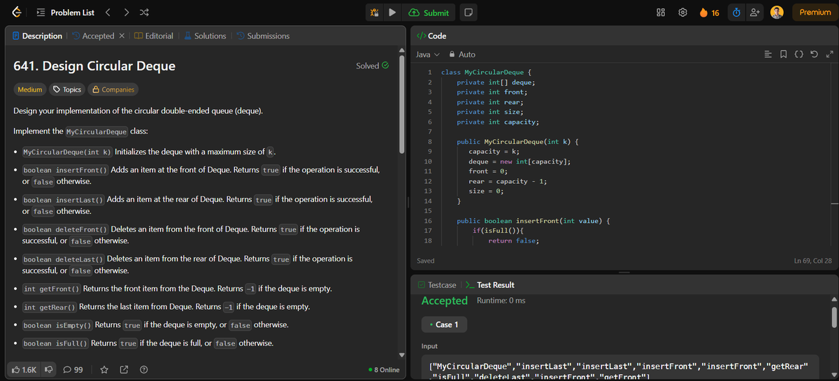 surajshinde_87's tweet photo. Day 19 of my #DSAChallenge
Focused on Stack + Queue + Deque problems in Java – Sliding Window, Histogram, Circular Deque.
Solved
@LeetCode
#84
#641
#239
#DSA #Day19 #LeetCode #SurajShinde #100DaysOfCode #ProblemSolving Java #Deque #Stack #Queue #SlidingWindow https://t.co/R5tdK6M9Fz