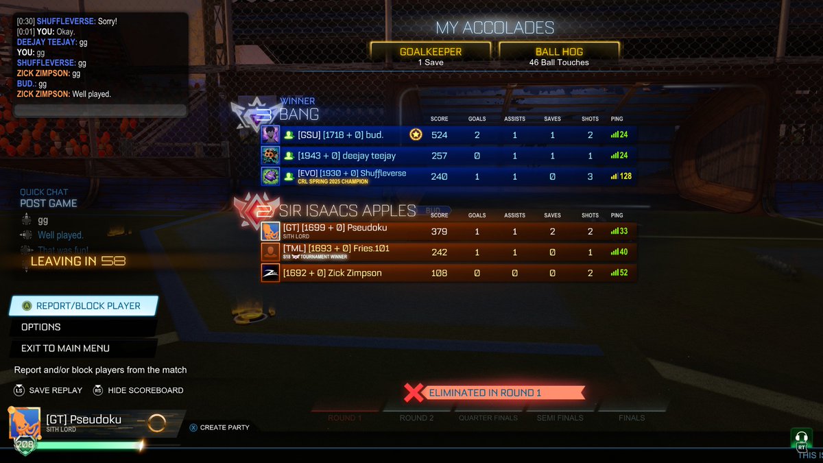 First round btw