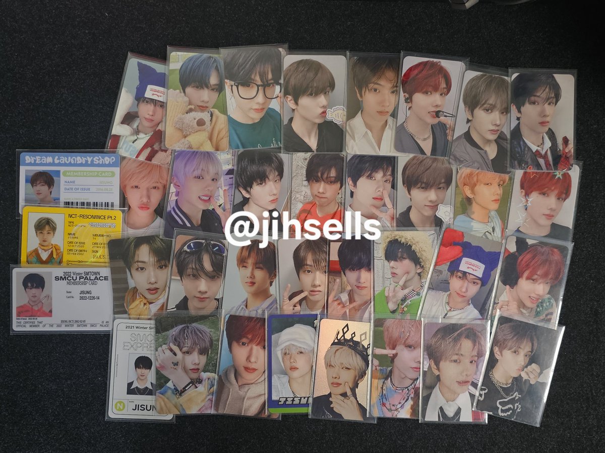 park jisung pc set - 7k 

sold as a set only! can make your own hatian and price breakdown~ 

most are in mint condition, jisung hot sauce sgs has flaws 

t. jisung park nct dream kittysung cherrysung tipsy sanrio holo frostsung nct golden age ktown4u pob id resonance