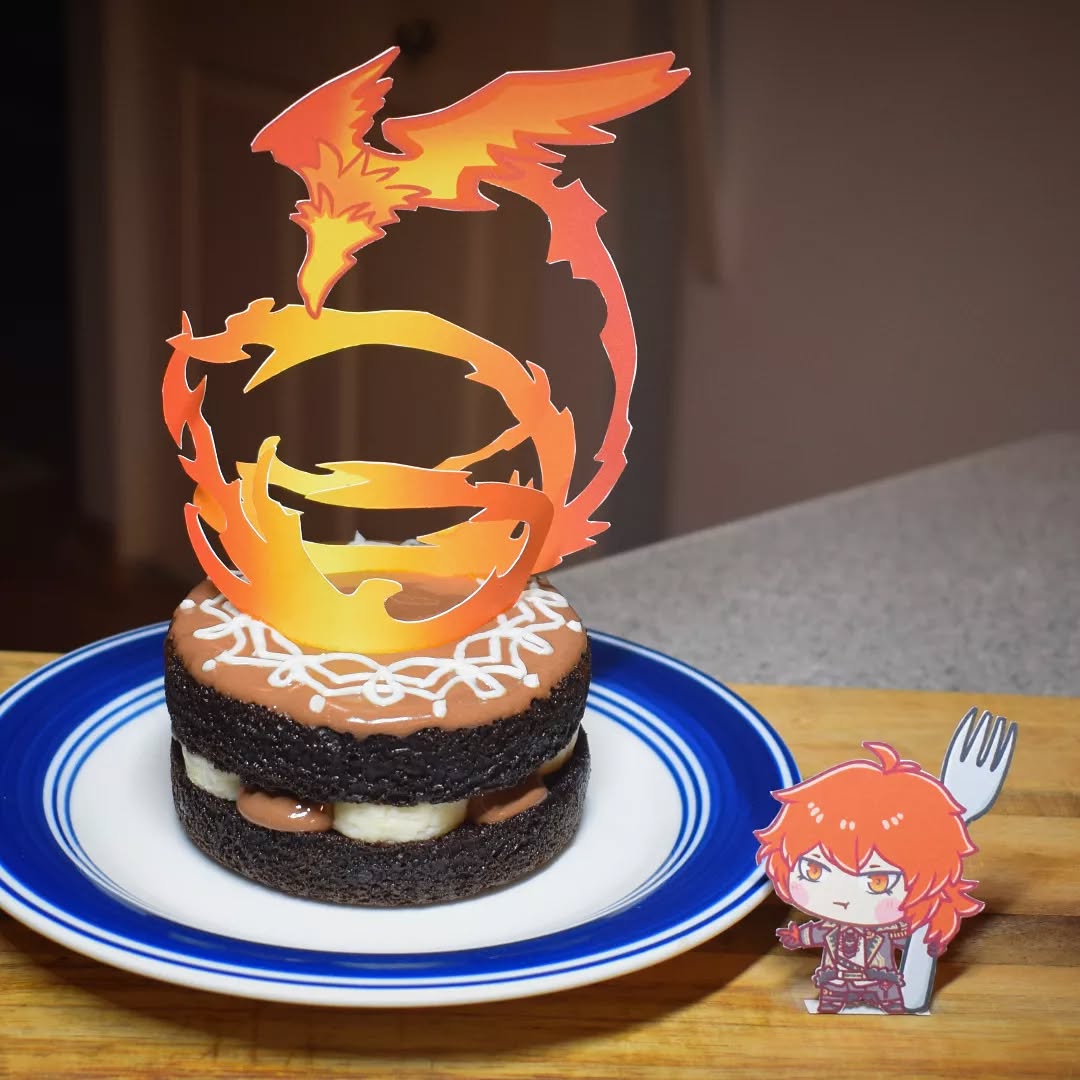 reuploading the Diluc chocolate banana cake because I accidentally deleted it oops...