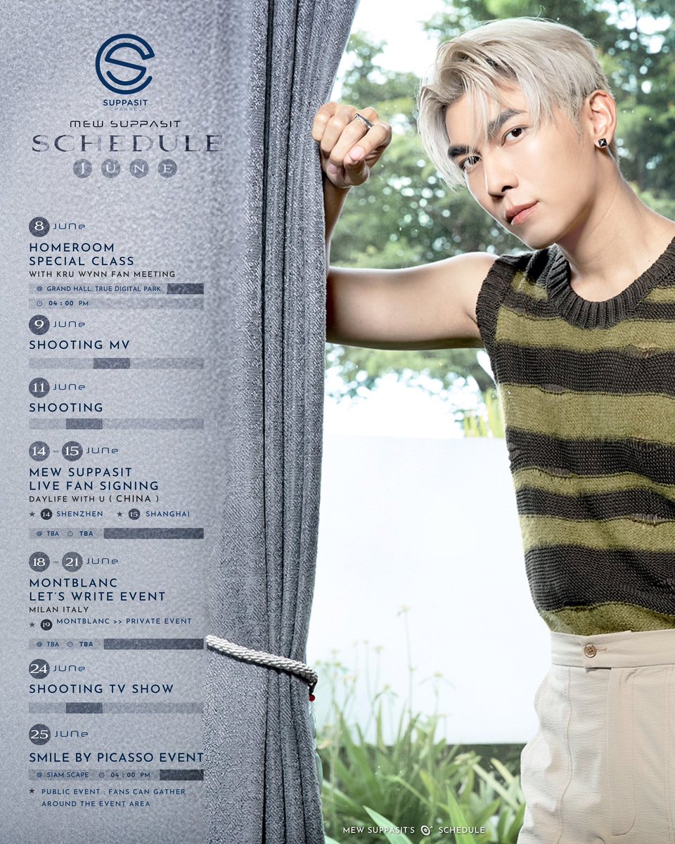 Suppasit Channel (@suppasitchannel) on Twitter photo 📌 MewSuppasit’s Schedule Update!
🗓️ June, 2025
— หากตารางงานมีการแก้ไข หรืออัพเดทเพิ่มเติมทางทีมจะแจ้งให้ทราบอีกครั้งนะคะ —
<a href="/MSuppasit/">mewsuppasit</a>
#MewSuppasitSchedule
#MewSuppasit
#SuppasitChannel 📌 MewSuppasit’s Schedule Update!
🗓️ June, 2025
— หากตารางงานมีการแก้ไข หรืออัพเดทเพิ่มเติมทางทีมจะแจ้งให้ทราบอีกครั้งนะคะ —
<a href="/MSuppasit/">mewsuppasit</a>
#MewSuppasitSchedule
#MewSuppasit
#SuppasitChannel