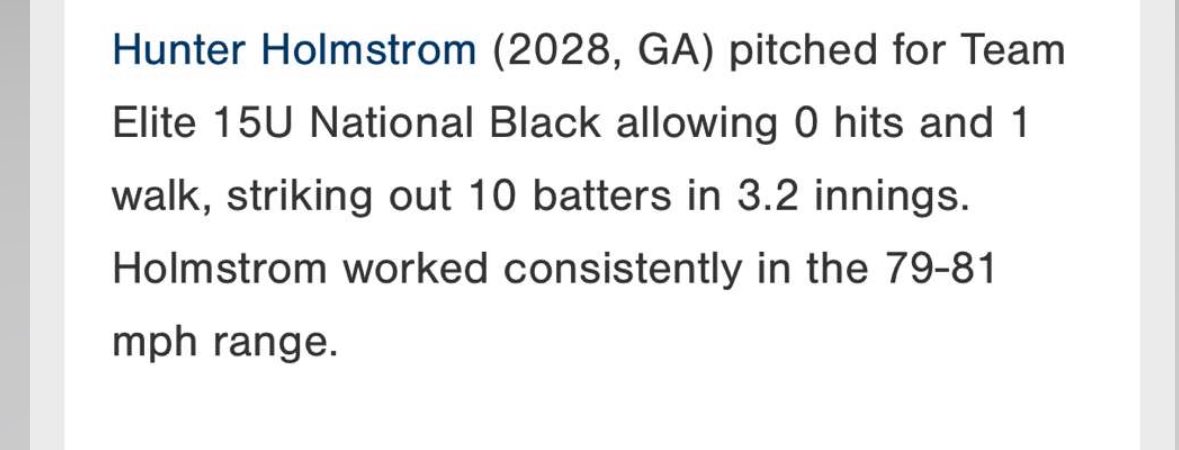 HunterHolmstro1's tweet image. Thank you to @TEAMELITENATION for letting me come out and pitch!