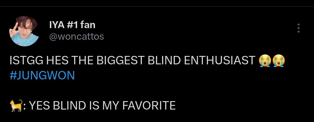 jwnsolo's tweet photo. jungwon probably was the one who requested blind to be included in setlist bc he’s the biggest blind enthusiast and engene love that song so much but wow he wasnt even included in blind edit???? https://t.co/L1efL4Nm75