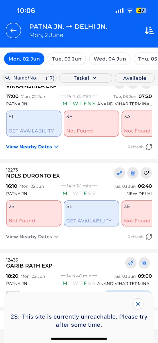 lakhan1995's tweet photo. @IRCTCofficial @AshwiniVaishnaw i cant understand why your platform dont run for tatkal booking…  getting  error  site  unavailable https://t.co/WSCwqQLweF