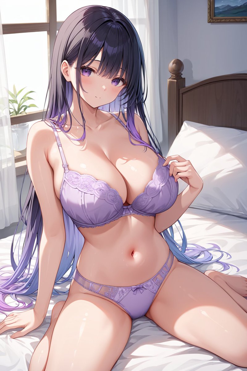 #AIイラスト
250601②
3時のおやつ🤗💜🤍🥧🍞💕

「振り返ると紫でもあまりこの色着てないなー」