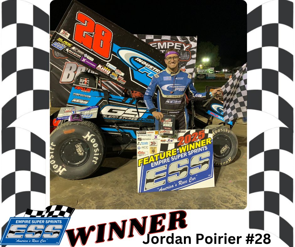 Empire Super Sprints (@essprints) on Twitter photo Congratulations to 3X ESS Champion
<a href="/JordanPoirier28/">Jordan Poirier</a> on his 1st 360 win of the 2025 season at <a href="/BrightonSpdwy/">Brighton Speedway</a> ! Congratulations to 3X ESS Champion
<a href="/JordanPoirier28/">Jordan Poirier</a> on his 1st 360 win of the 2025 season at <a href="/BrightonSpdwy/">Brighton Speedway</a> !