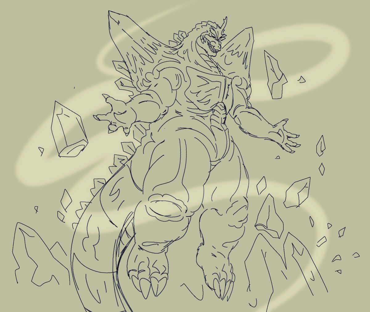 killkactus's tweet image. sorry for lack of art here&apos;s spacegodzilla