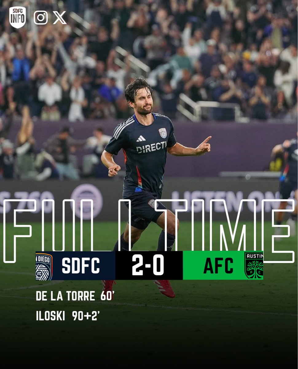 🔥 𝑺𝑨𝑵 𝑫𝑰𝑬𝑮𝑶 𝑭𝑪 𝑾𝑰𝑵𝑺 𝑰𝑻 !

NEXT MATCH:

🆚 CLUB AMERICA
⏰ 19:00 PT
📍 SNAPDRAGON STADIUM
🗓️ JUNE 7

#SanDiegoFC #SDFC