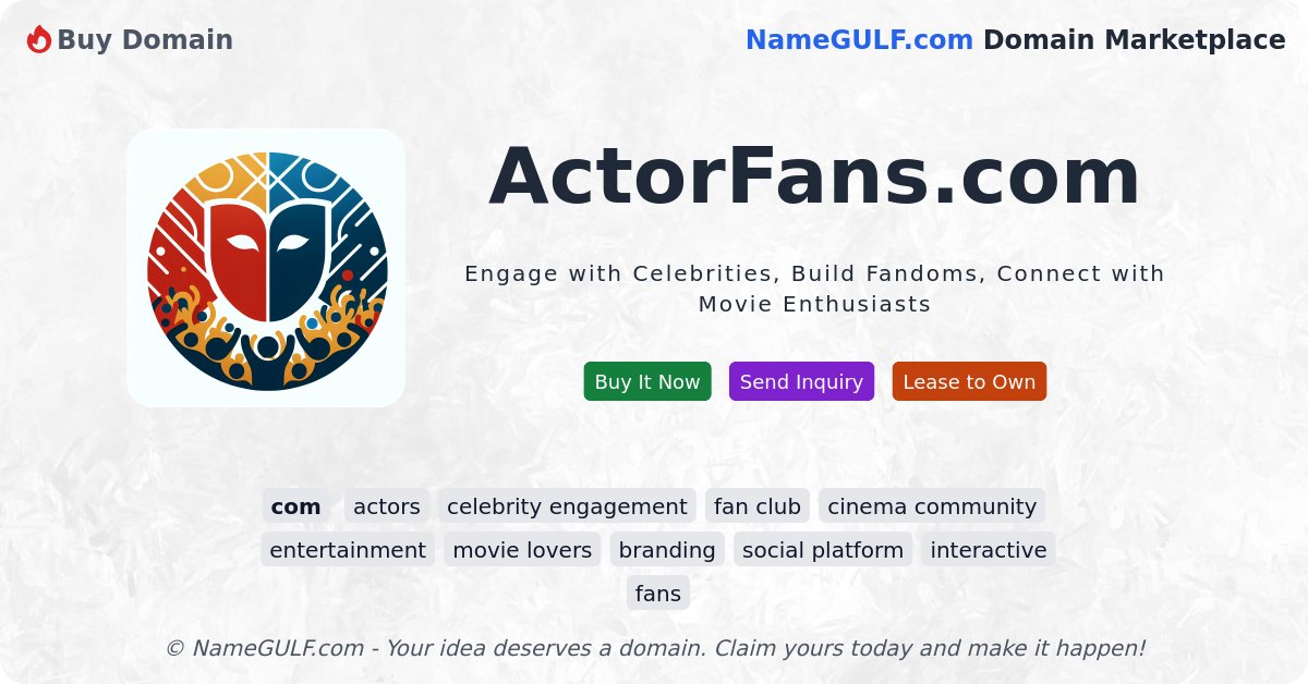 namegulf's tweet photo. Domain: https://t.co/hsTbYvZhqI

Engage with Celebrities, Build Fandoms, Connect with Movie Enthusiasts

https://t.co/smdKt5zCYt

#actors #celebrityengagement #fanclub #cinemacommunity #entertainment https://t.co/ArzyODIMlq