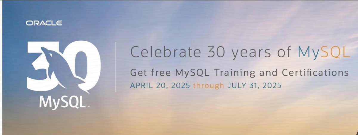 Free training &amp; Certification from <a href="/Oracle/">Oracle</a>  education.oracle.com/mysql-promo
#AIOUG #Oracle #MySQL