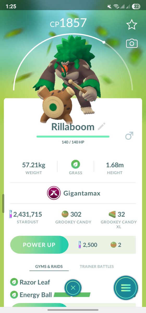 Msg Me To Get The New Gigantamax Rillaboom on PokemonGo!
#PokemonGo
#Rillaboom
#Gigantamax
#GigantamaxRillaboom