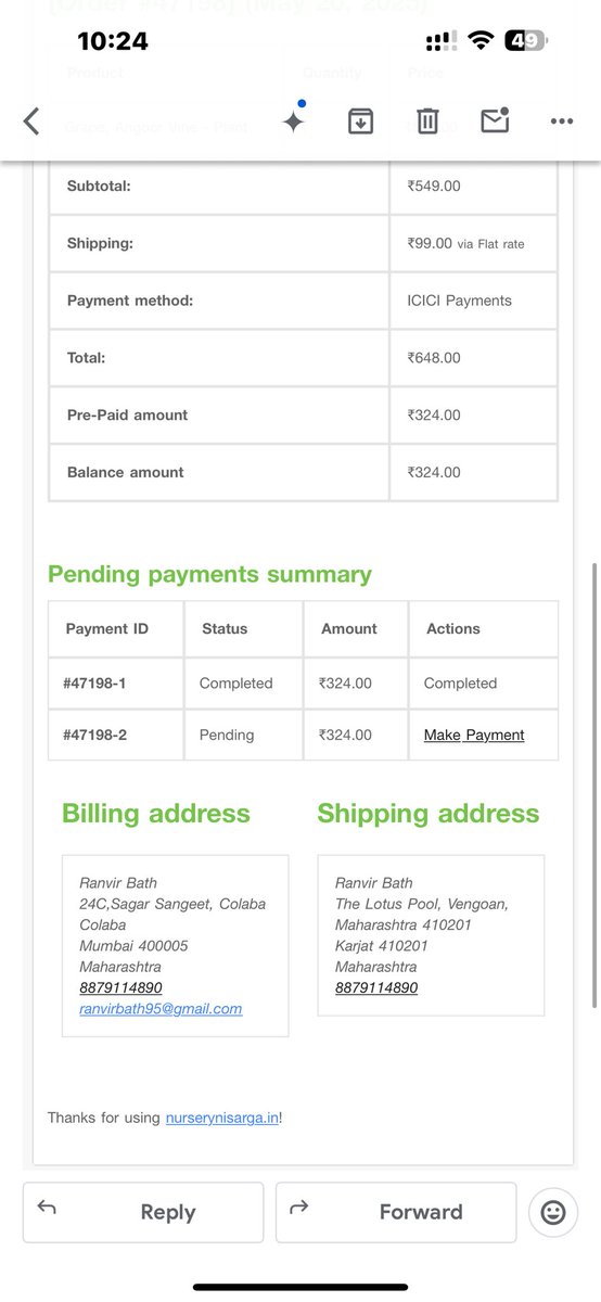 bath_ranvir's tweet photo. @delhivery my prepaid parcels haven't been delivered in over 3 weeks, no courier delivery person has contacted me. Accordingly I will be filing notice in the consumer courts against delhivery for fraud unless delivery is done tomorrow. Attaching the sceenshot https://t.co/y8GbeRWN2O