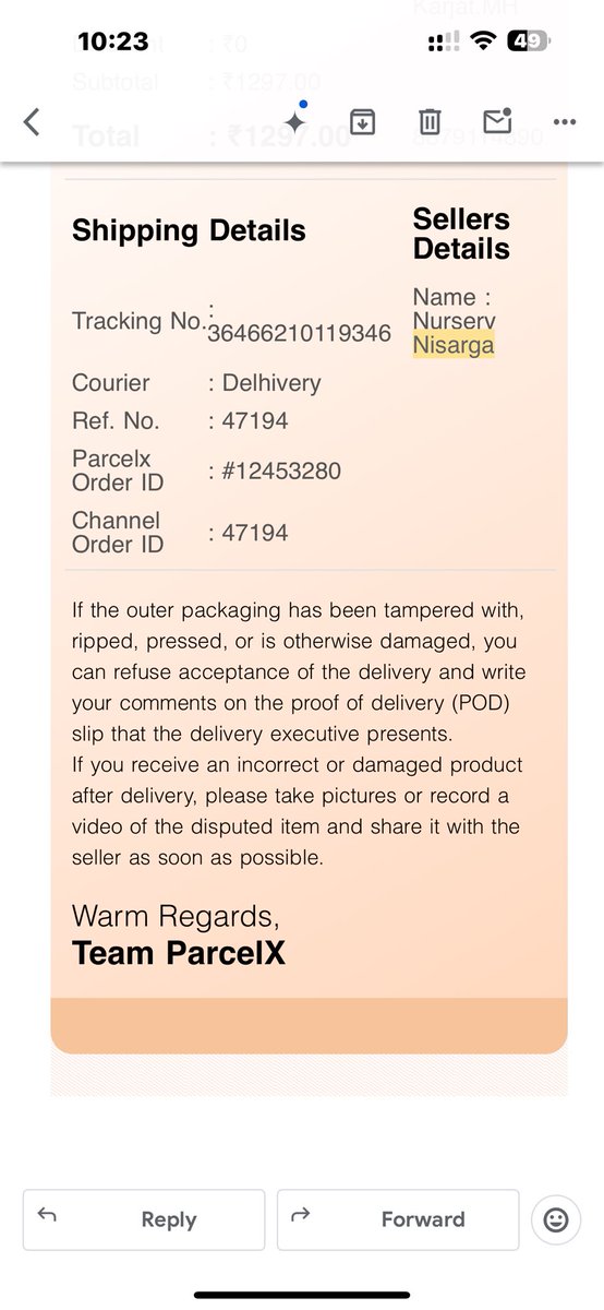 bath_ranvir's tweet photo. @delhivery my prepaid parcels haven't been delivered in over 3 weeks, no courier delivery person has contacted me. Accordingly I will be filing notice in the consumer courts against delhivery for fraud unless delivery is done tomorrow. Attaching the sceenshot https://t.co/y8GbeRWN2O