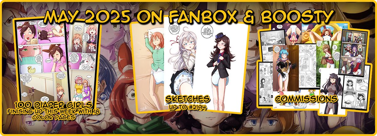 Here's what happened this past month on my subscription platforms! If you want to support me, you can join for as low as 3$ a month. All links are in my bio!

#abdl #diaper #diapergirl #diaperlover #abdlart #オムツ