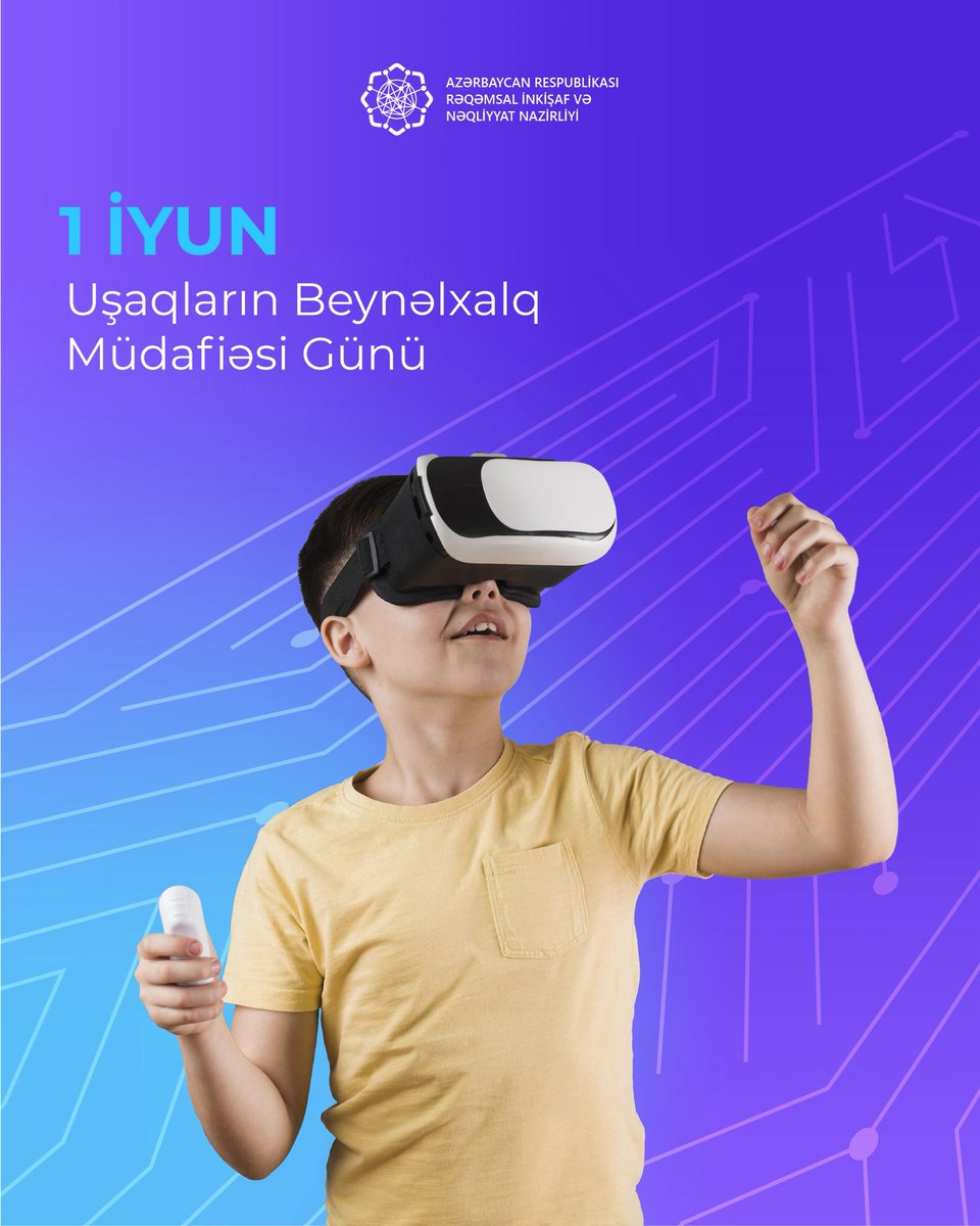 Gələcəyimiz olan uşaqların rifahı hər birimizin məsuliyyətidir.

Ölkəmizdə uşaqların #İKT sahəsində bacarıqlarını inkişaf etdirməklə yanaşı, onların #rəqəmsal mühitdə təhlükəsizliyini təmin etmək məqsədilə təşəbbüslər həyata keçirməyə davam edirik!
 
#RİNN #1İyun