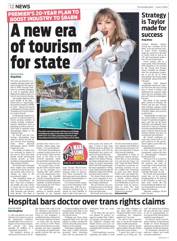 Jilliantweeting's tweet image. Please don’t get stuck looking at Taylor Swift here. Scroll down and magnify to read the ‘Hospital bars doctor over trans rights claims’ article.
I’d happily wear Taylor’s outfit to any ‘got my job back’ party. @TimNichollsMP @DavidCrisafulli @JarrodBleijieMP