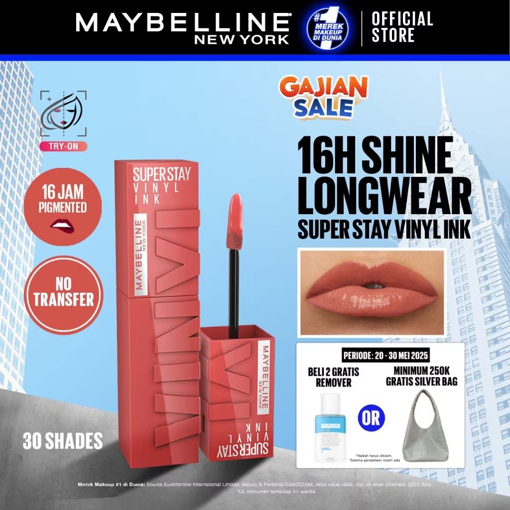 yo2knih's tweet photo. Cek MAYBELLINE OFFICIAL Superstay Vinyl Ink 4.2 ml - Shiny Pigmented Liquid Lipstik Lipstick Make Up Lipcream Longlasting Waterproof Tahan Lama 16 Jam Lipstik Lipgloss Lipbalm Liptint dengan harga Rp82.900. Dapatkan di Shopee sekarang! https://t.co/ws9qjJ6e9Z https://t.co/YdB8ZL8C8r