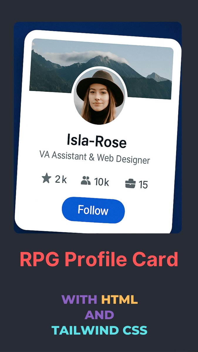 shabuz138178's tweet image. Create an Epic RPG-Style Profile Card with Tailwind CSS! Full video here:- youtu.be/Z_Z_Ys-KJGo
#javascripttutorial #staticwebsitedesign #tailwindcss