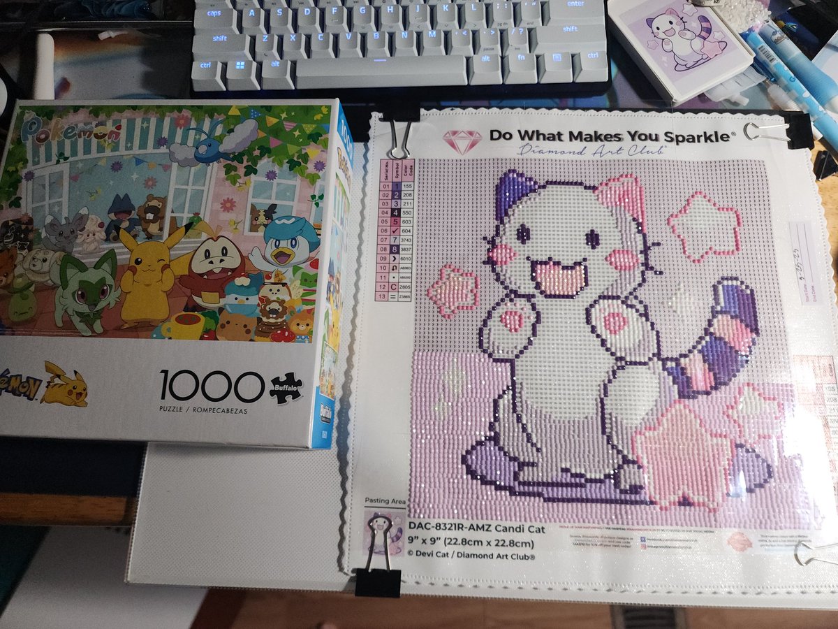 10 AM EDT on Twitch, we'll be finishing off <a href="/DeviCatArt/">DeviCat</a>'s first Diamond Painting kit and then doing a Pokémon POOOOZLE!

See you all soon!

twitch.tv/mikeytheshredd…