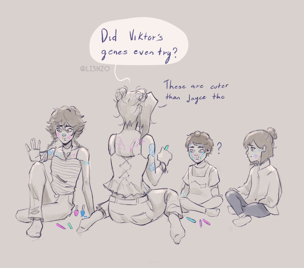 Babysitter Jinx 4/? 
Don't worry uncle Ekko is coming to help too

(I lied, I'll make more parts because they give me life 🗣️)
[Amy, Ekko] [Isha, Jinx, Naph, Lilac]

#jayvik #TimeBomb