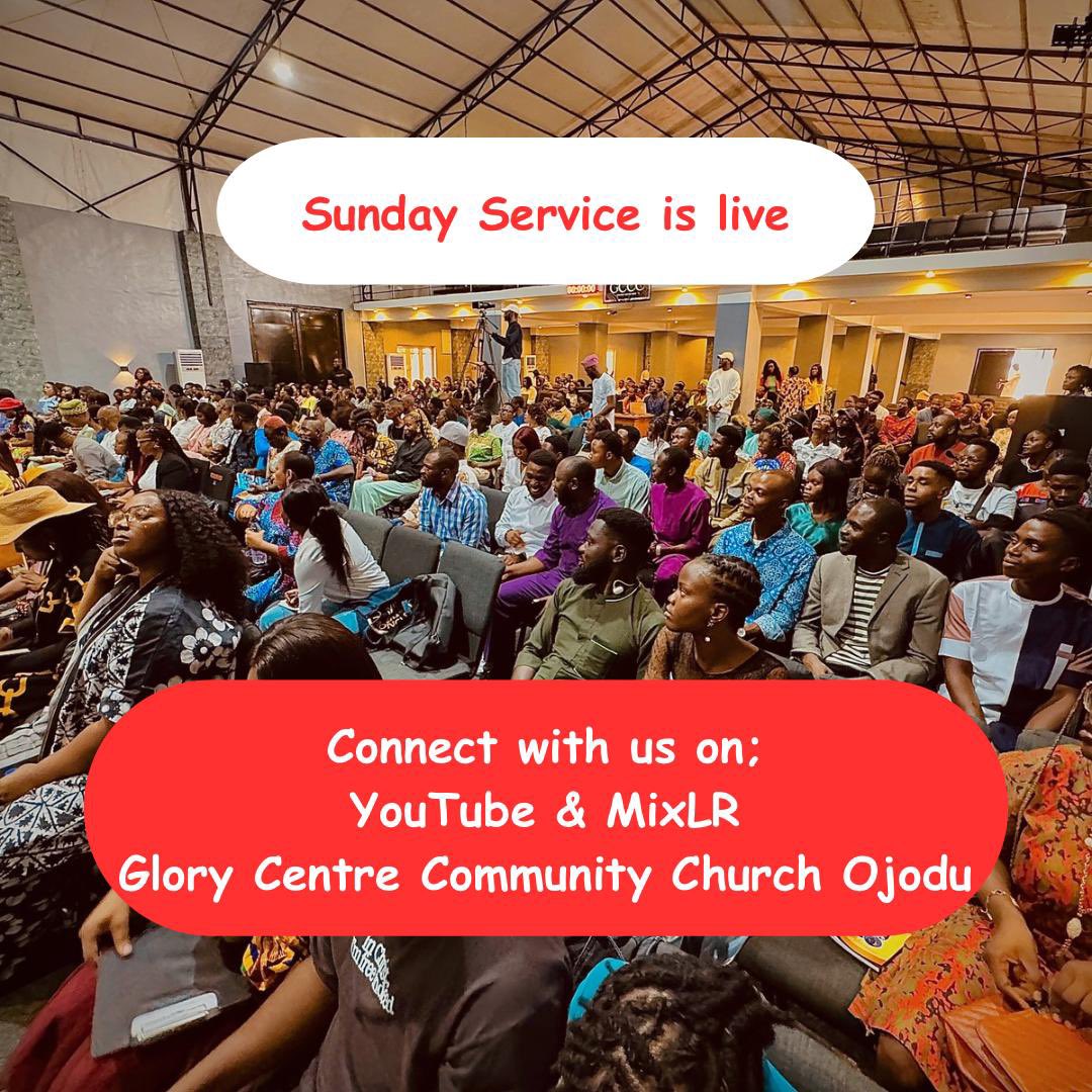 Sunday Service at Glory Centre Community Church Ojodu is live

Plug in;

YouTube: 
youtube.com/live/btBty4kyM…

Mixlr:
…ntre-community-church-ojodu.mixlr.com