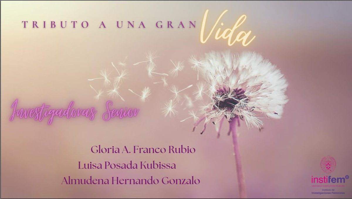 FiloSociedadUCM's tweet image. Tributo a una gran Vida
Investigadoras Senior
Homenaje a Gloria A. Franco Rubio, Luisa Posada Kubissa y Almudena Hernando Gonzalo
🗓️4 de junio - 16.30 h.
🏠Salón de Actos "Emilia Pardo Bazán" (Edificio D)