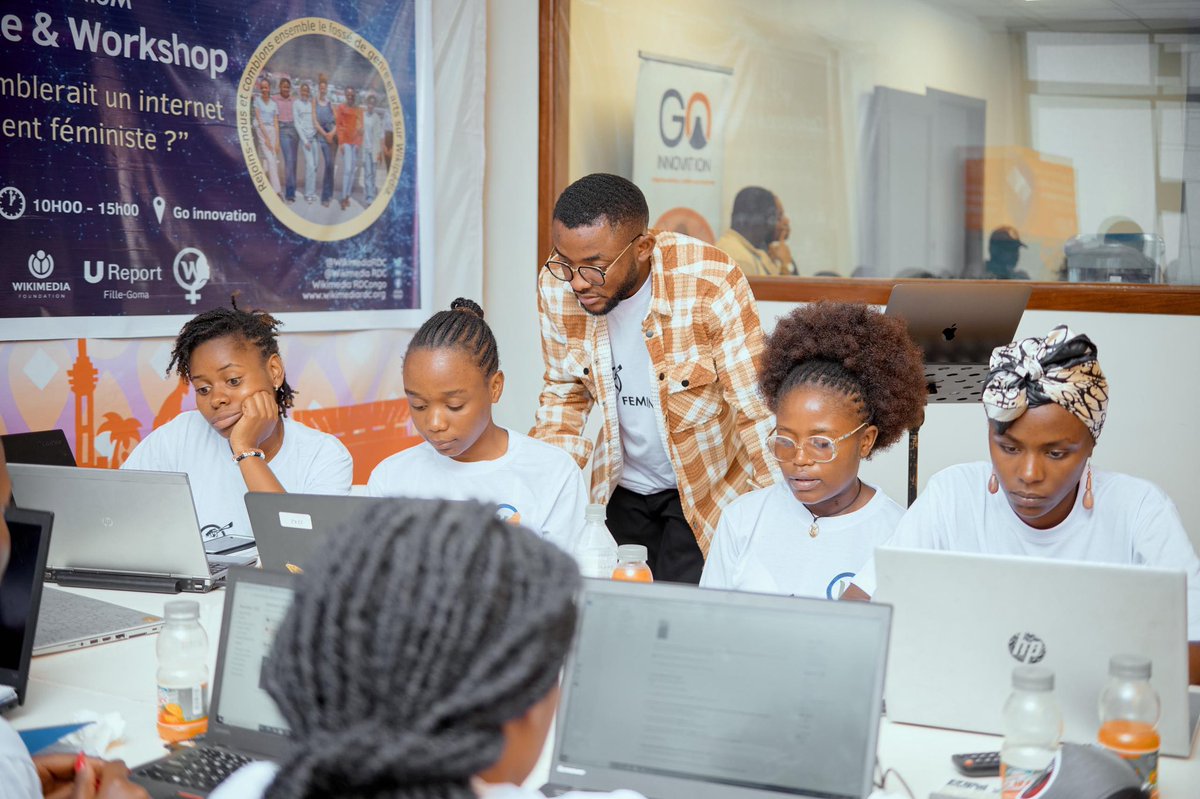 Après la conférence de lancement d'A+F 2025 en RDC, nous avons poursuivi avec 2 jours de  formation et d'édit-à-thon où 10 filles de Ureport filles/Goma ont été initiées à contribué sur <a href="/Wikipedia/">Wikipedia</a>, pendant que 10 anciens  créaient d'articles en rapport avec les femmes congoleses