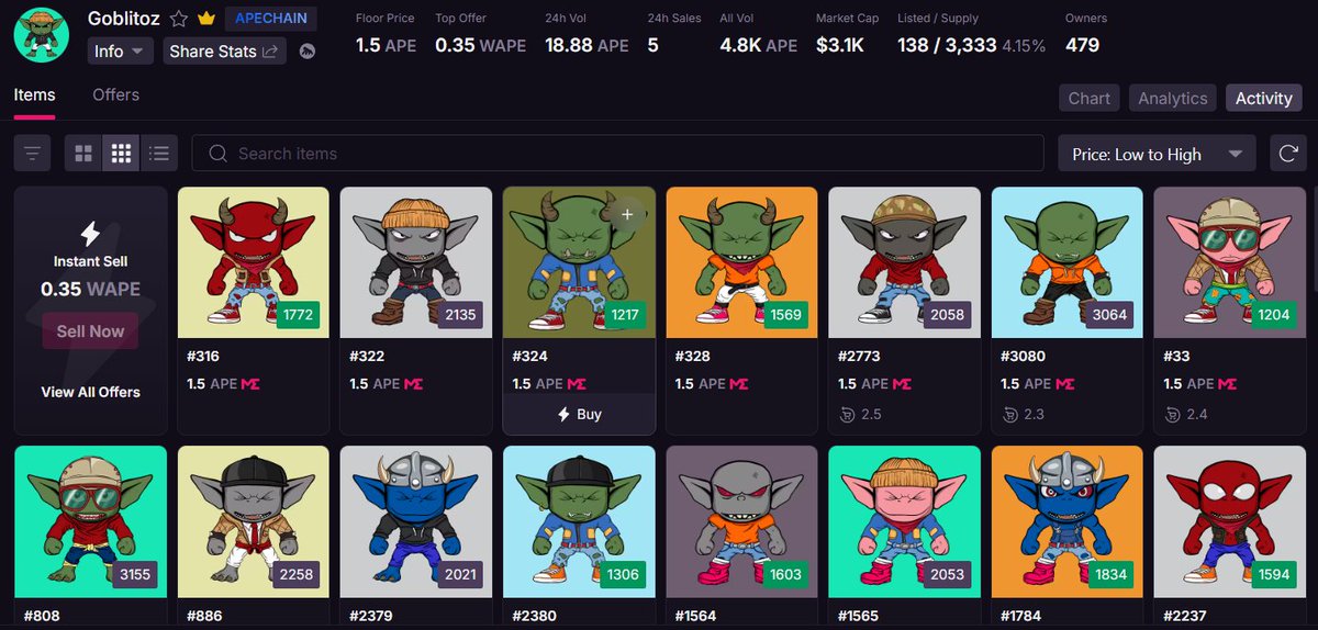 Only 138 Goblitoz are listed for sale!🧹
If you’re thinking about grabbing 3, drop your address here — I’ll send you an extra one as a gift!"🎁